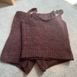 SKIMS Chocolate Brown Teddy Shorts and Tank Set L/XL